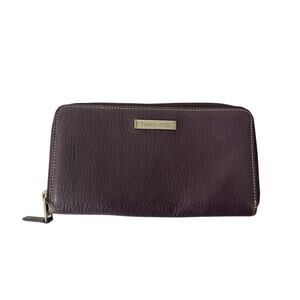 Tiffany&Co Wallet Leather Deep Purple Long Zipper Women’s Designer